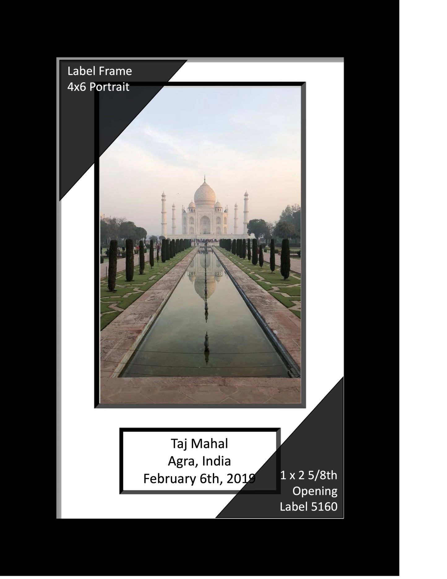 Portrait Label Frames with 1x2 5/8 Opening Title Box