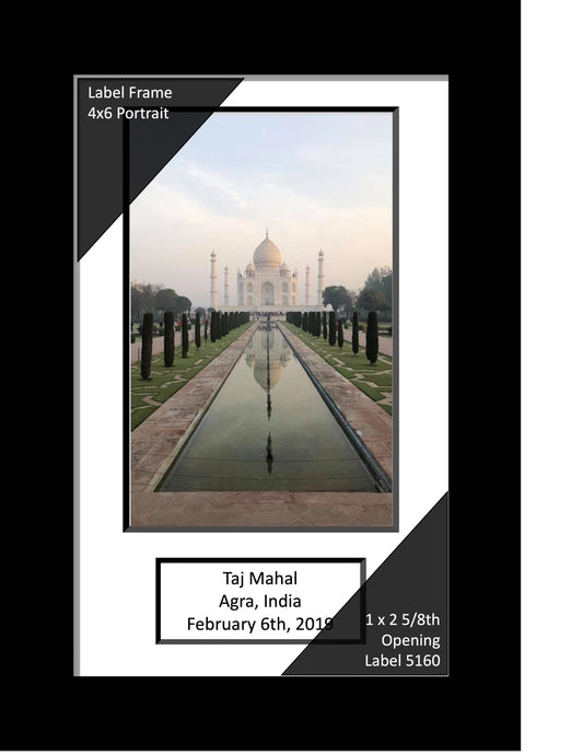 Portrait Label Frames with 1x2 5/8 Opening Title Box