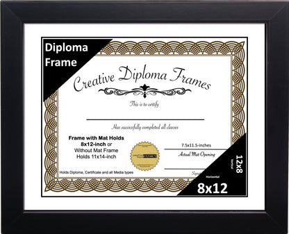 Manhattan Black Diploma Frame with Mat