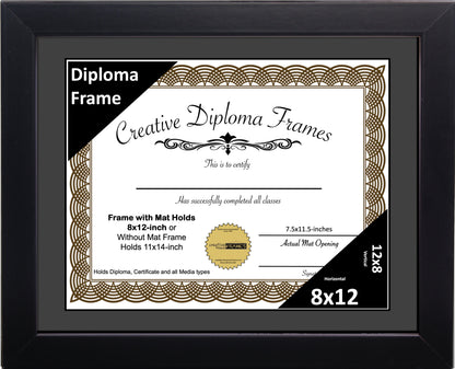 Manhattan Black Diploma Frame with Mat