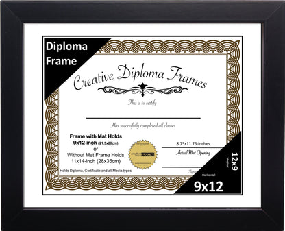 Manhattan Black Diploma Frame with Mat