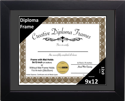 Manhattan Black Diploma Frame with Mat