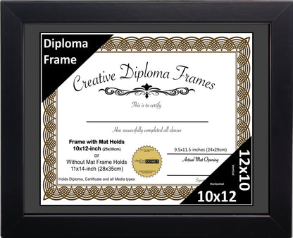 Manhattan Black Diploma Frame with Mat