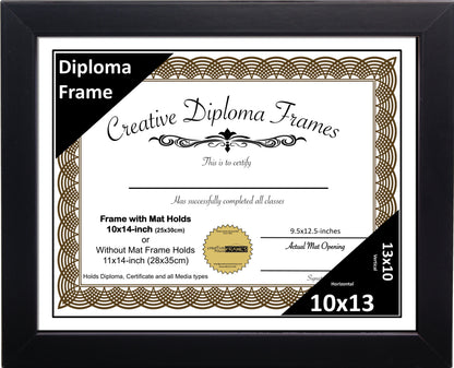 Manhattan Black Diploma Frame with Mat