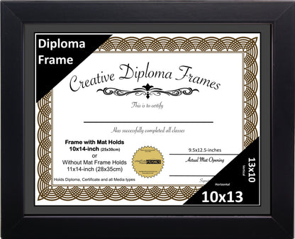 Manhattan Black Diploma Frame with Mat
