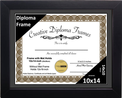 Manhattan Black Diploma Frame with Mat
