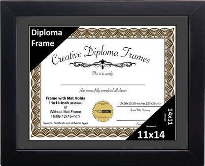 Manhattan Black Diploma Frame with Mat