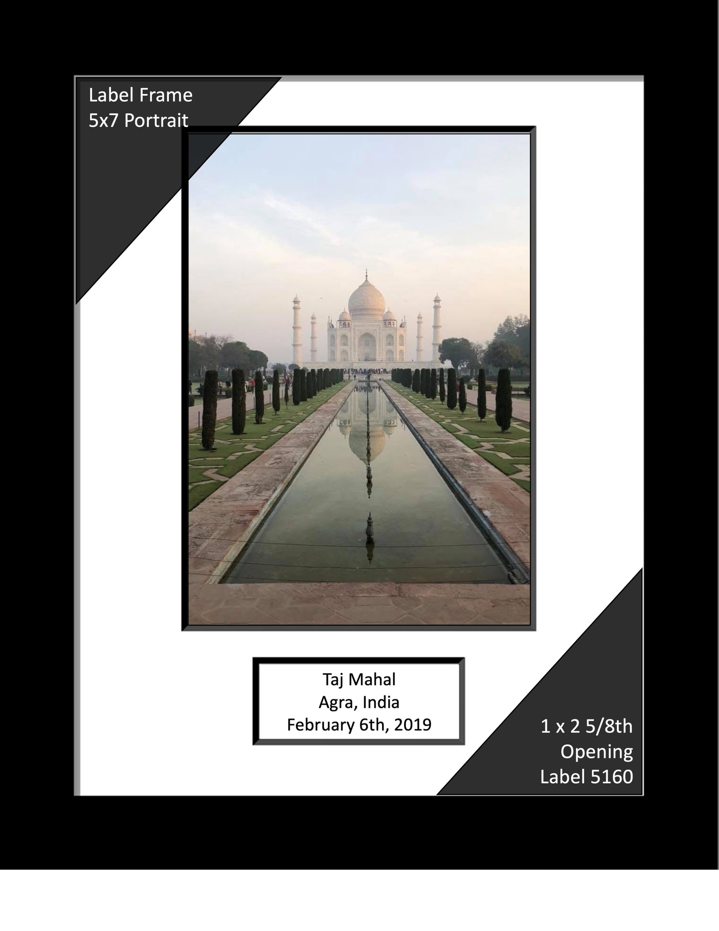 Portrait Label Frames with 1x2 5/8 Opening Title Box
