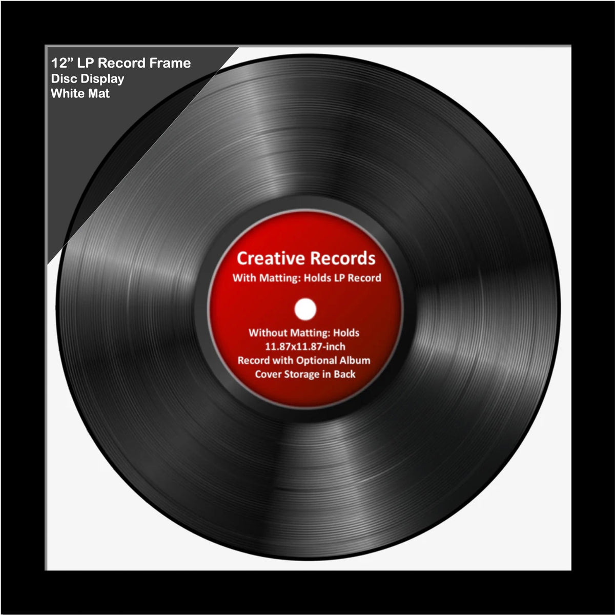 12" Record Disc Frame with Mat