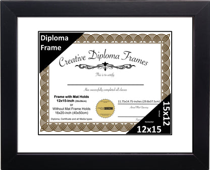 Manhattan Black Diploma Frame with Mat