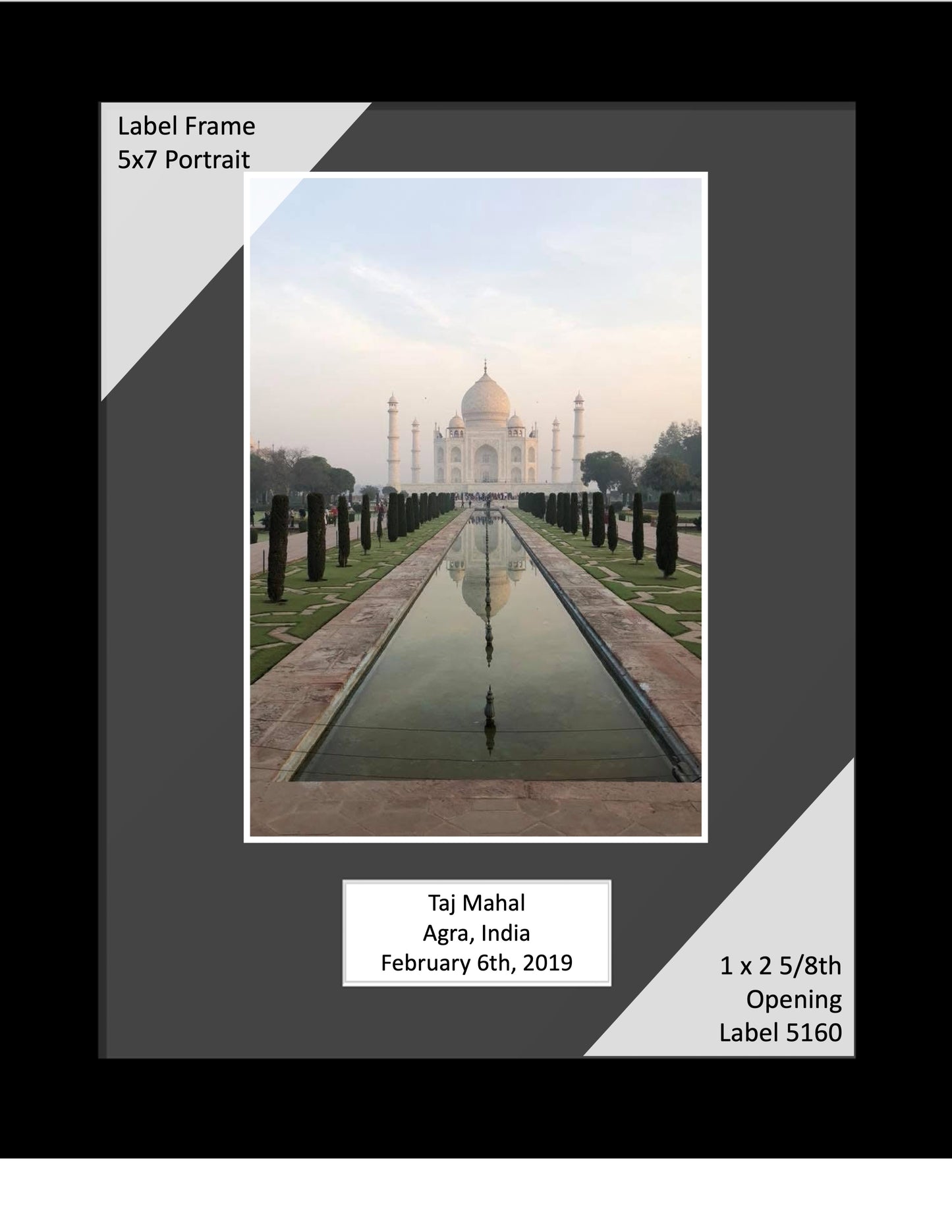 Portrait Label Frames with 1x2 5/8 Opening Title Box
