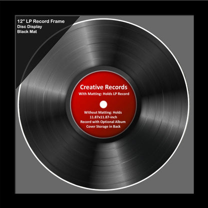 12" Record Disc Frame with Mat