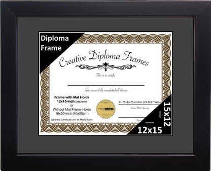 Manhattan Black Diploma Frame with Mat