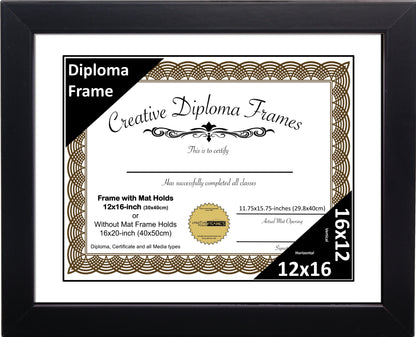 Manhattan Black Diploma Frame with Mat