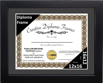 Manhattan Black Diploma Frame with Mat