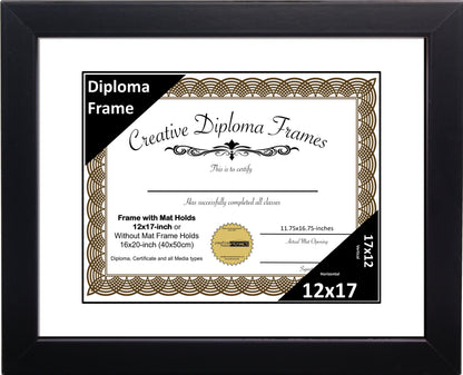 Manhattan Black Diploma Frame with Mat