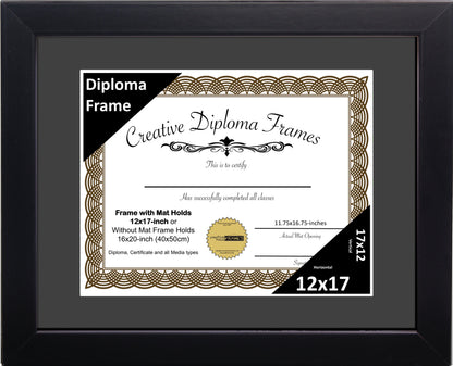 Manhattan Black Diploma Frame with Mat