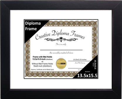 Manhattan Black Diploma Frame with Mat