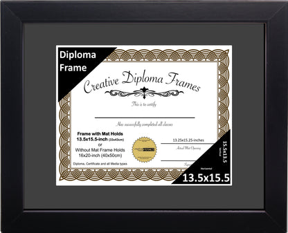 Manhattan Black Diploma Frame with Mat