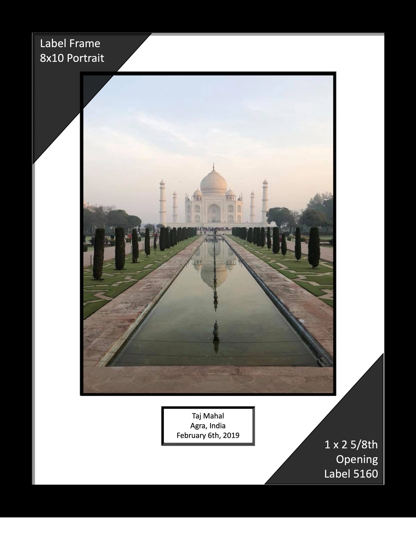 Portrait Label Frames with 1x2 5/8 Opening Title Box