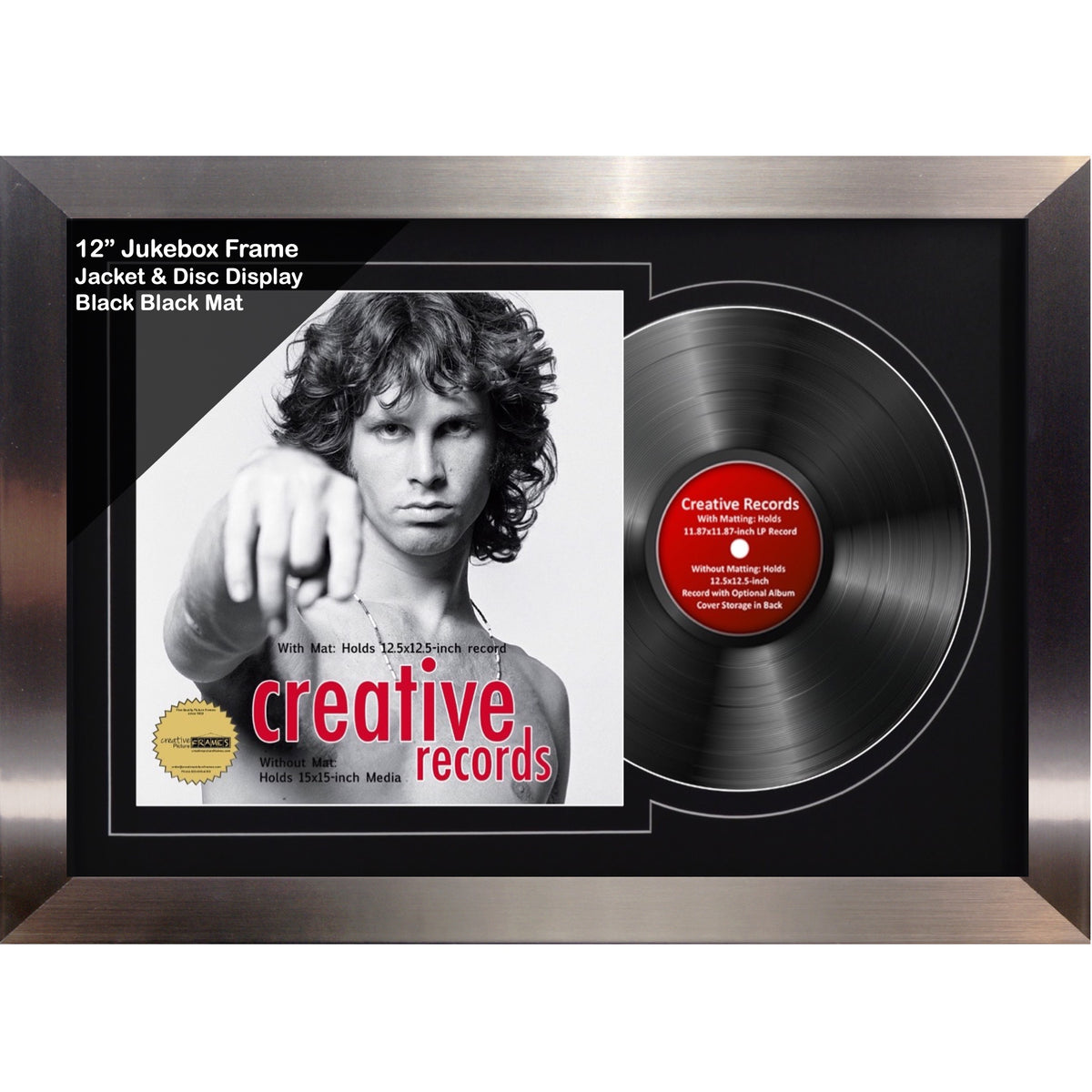 12" Jukebox Record Frame with Double Mat