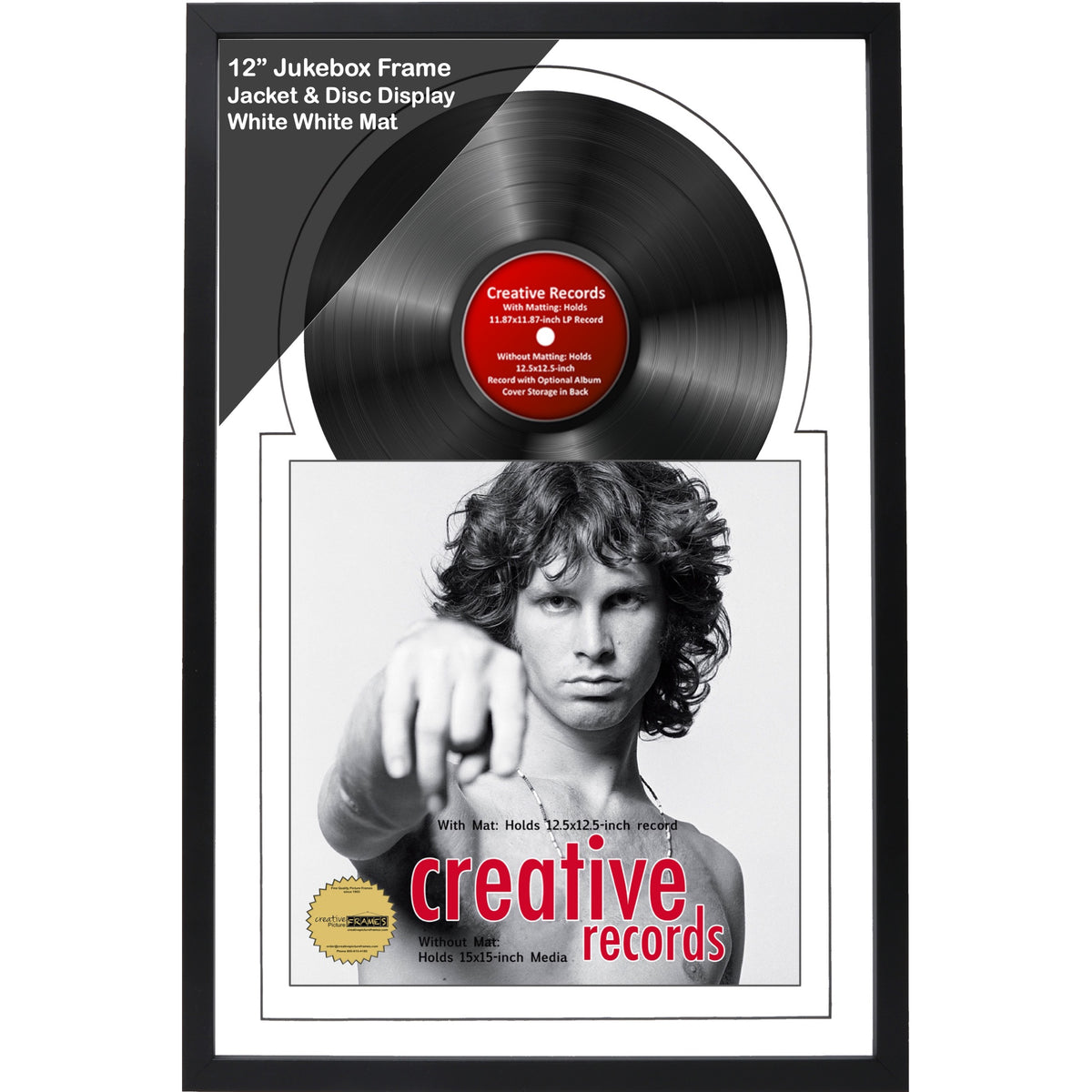 12" Jukebox Record Frame with Double Mat