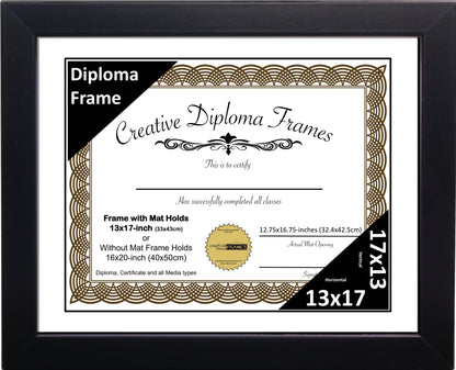 Manhattan Black Diploma Frame with Mat