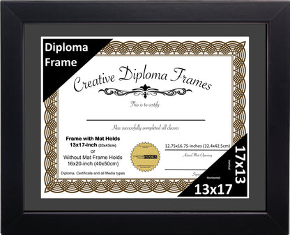 Manhattan Black Diploma Frame with Mat