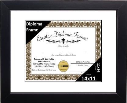 Manhattan Black Diploma Frame with Mat