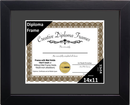 Manhattan Black Diploma Frame with Mat