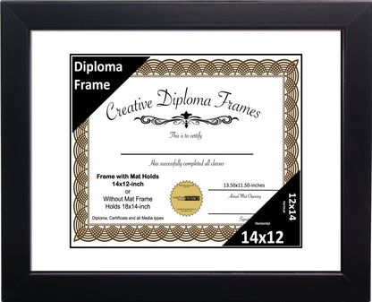 Manhattan Black Diploma Frame with Mat