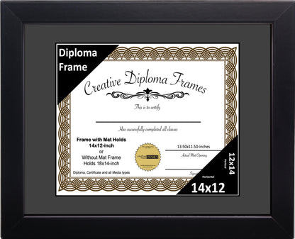 Manhattan Black Diploma Frame with Mat
