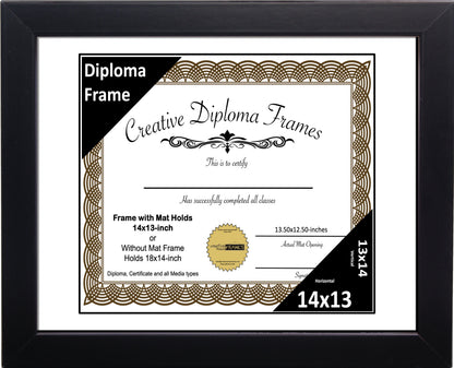 Manhattan Black Diploma Frame with Mat