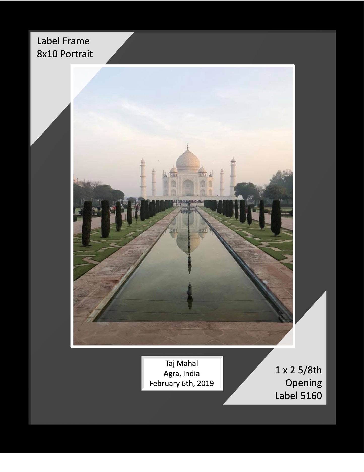 Portrait Label Frames with 1x2 5/8 Opening Title Box