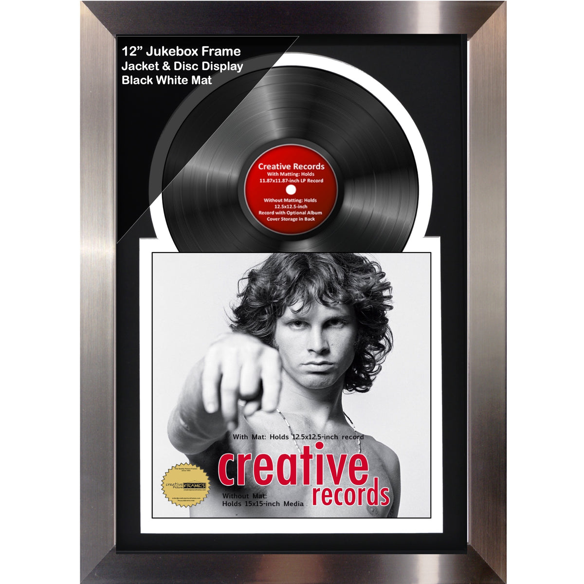 12" Jukebox Record Frame with Double Mat