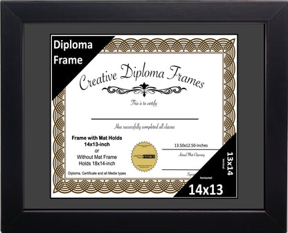 Manhattan Black Diploma Frame with Mat