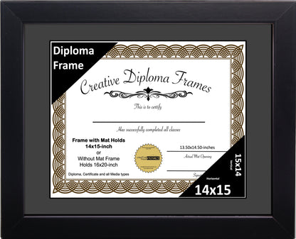 Manhattan Black Diploma Frame with Mat
