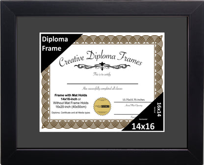 Manhattan Black Diploma Frame with Mat
