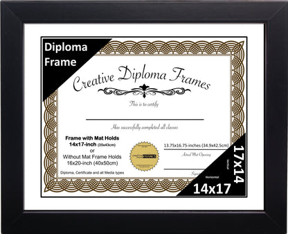 Manhattan Black Diploma Frame with Mat