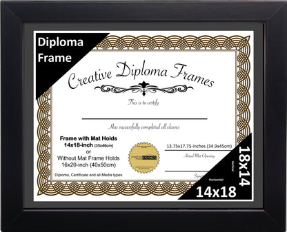 Manhattan Black Diploma Frame with Mat
