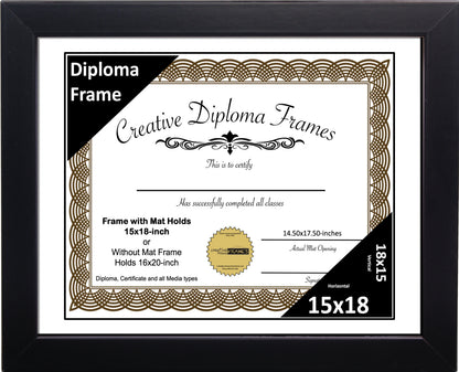 Manhattan Black Diploma Frame with Mat