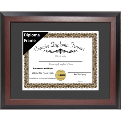 Double Diploma Frame Congress Mahogany with Mat