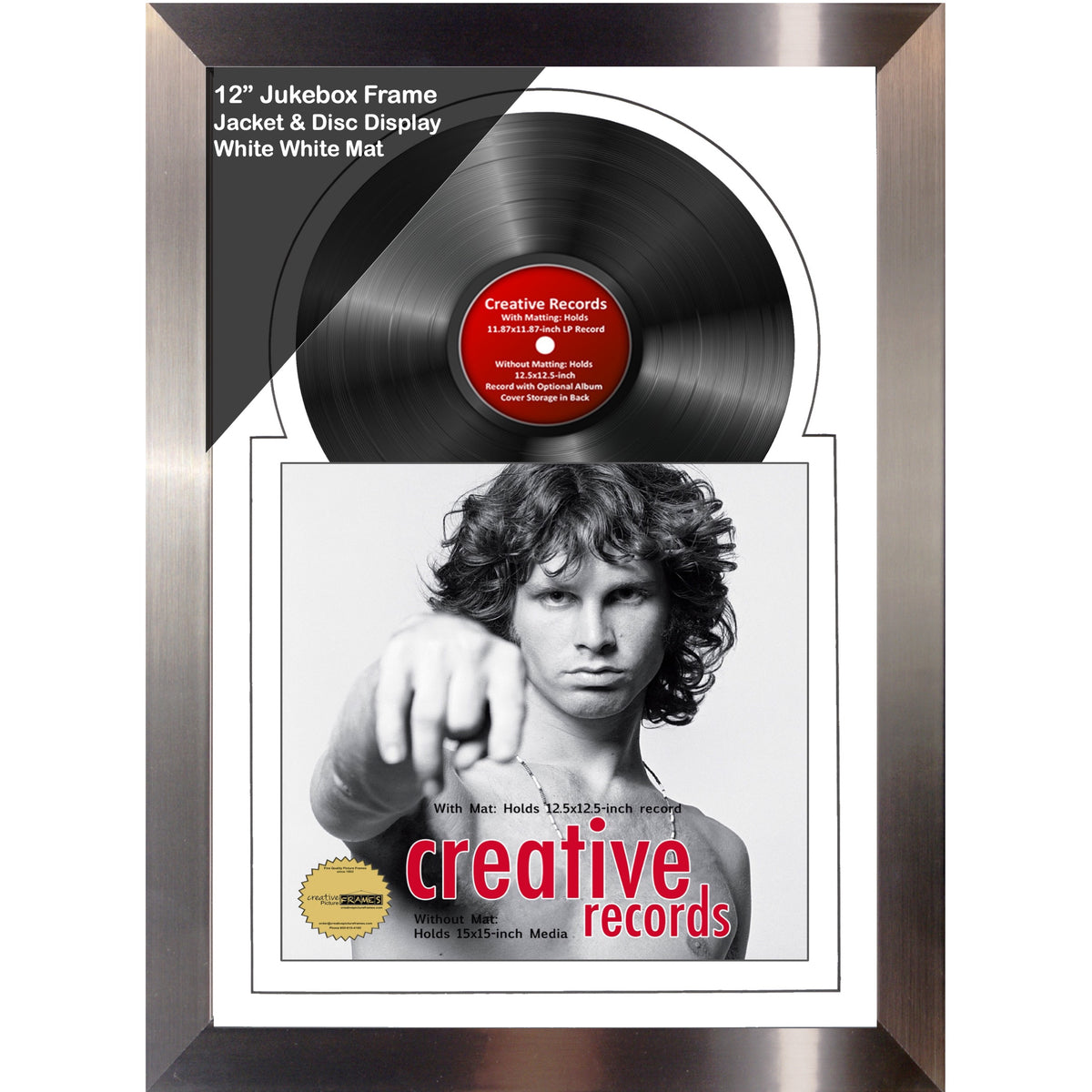 12" Jukebox Record Frame with Double Mat