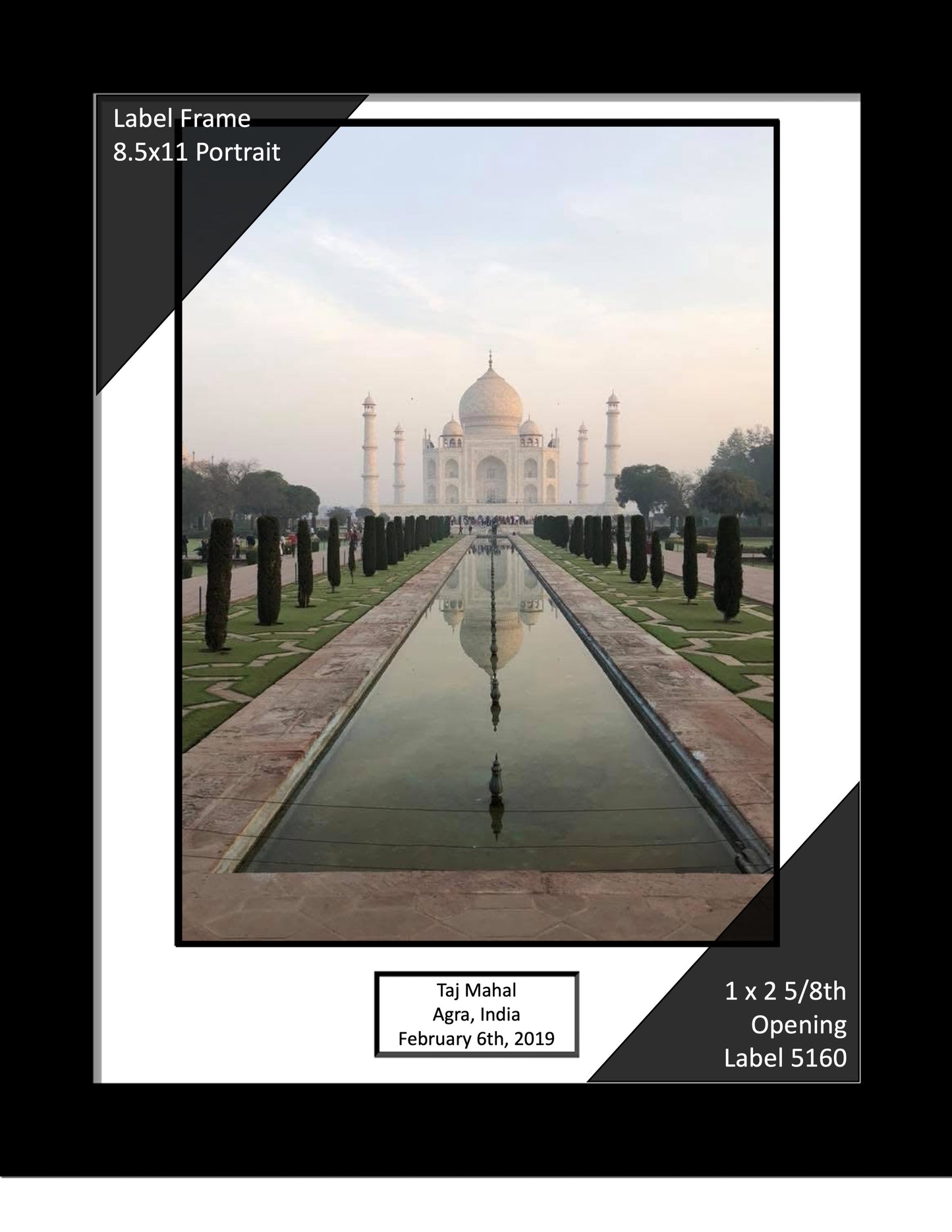 Portrait Label Frames with 1x2 5/8 Opening Title Box