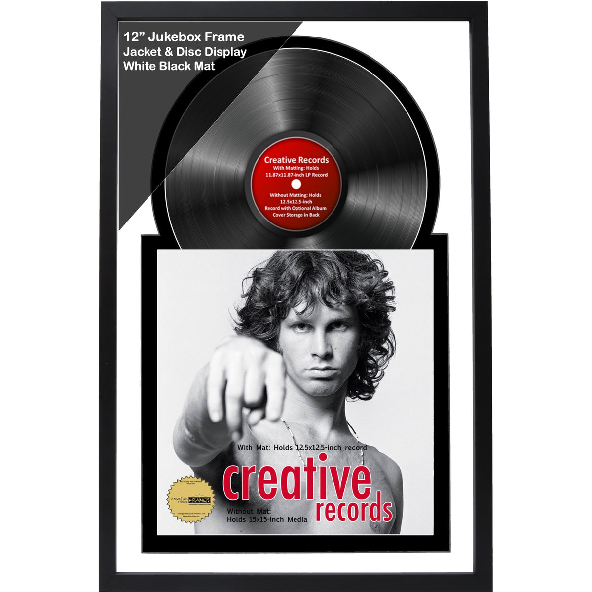 12" Jukebox Record Frame with Double Mat