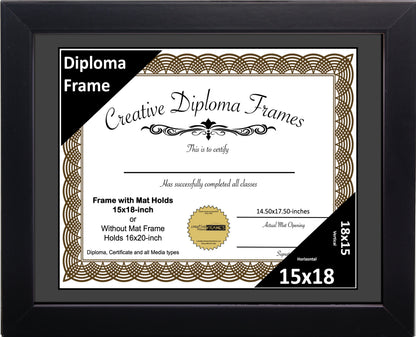 Manhattan Black Diploma Frame with Mat