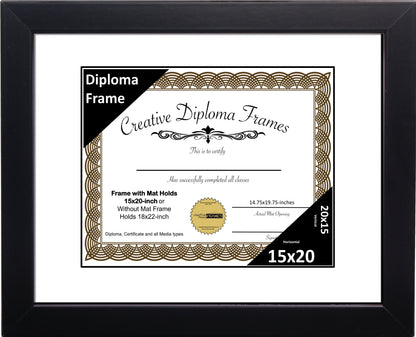Manhattan Black Diploma Frame with Mat