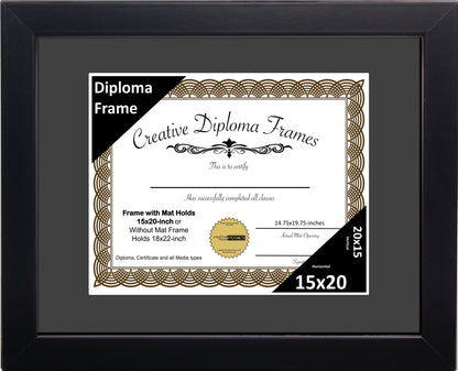 Manhattan Black Diploma Frame with Mat