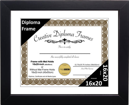 Manhattan Black Diploma Frame with Mat