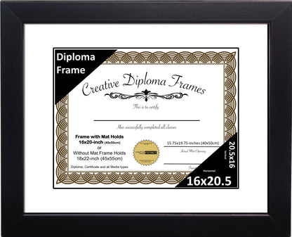 Manhattan Black Diploma Frame with Mat